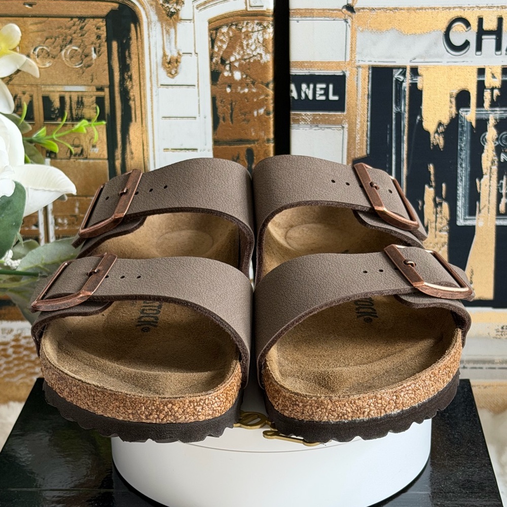 Birkenstock Brown Suede Two-Strap Sandal